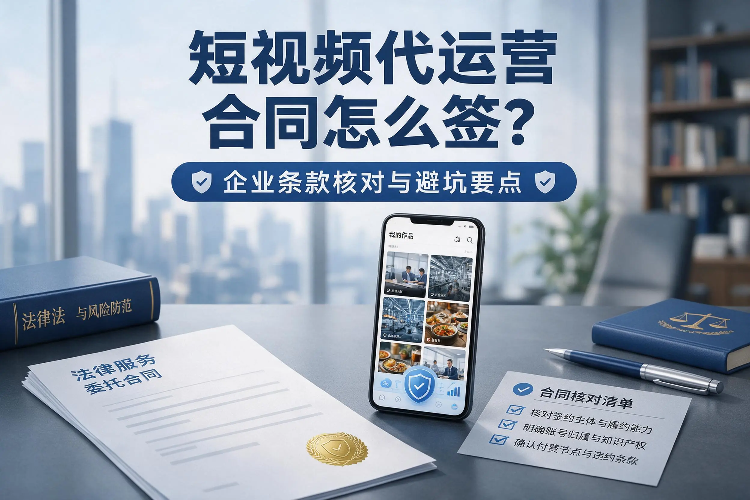 短视频代运营合同怎么签?上海企业条款核对与避坑要点