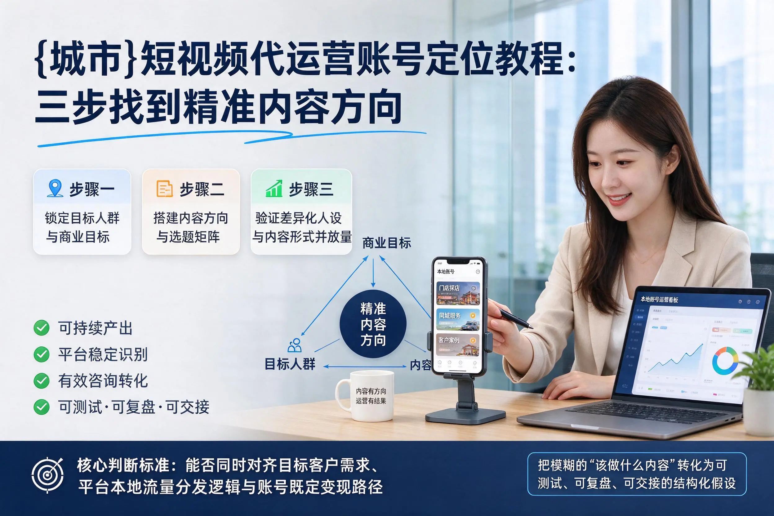 上海短视频代运营账号定位教程：三步找到精准内容方向