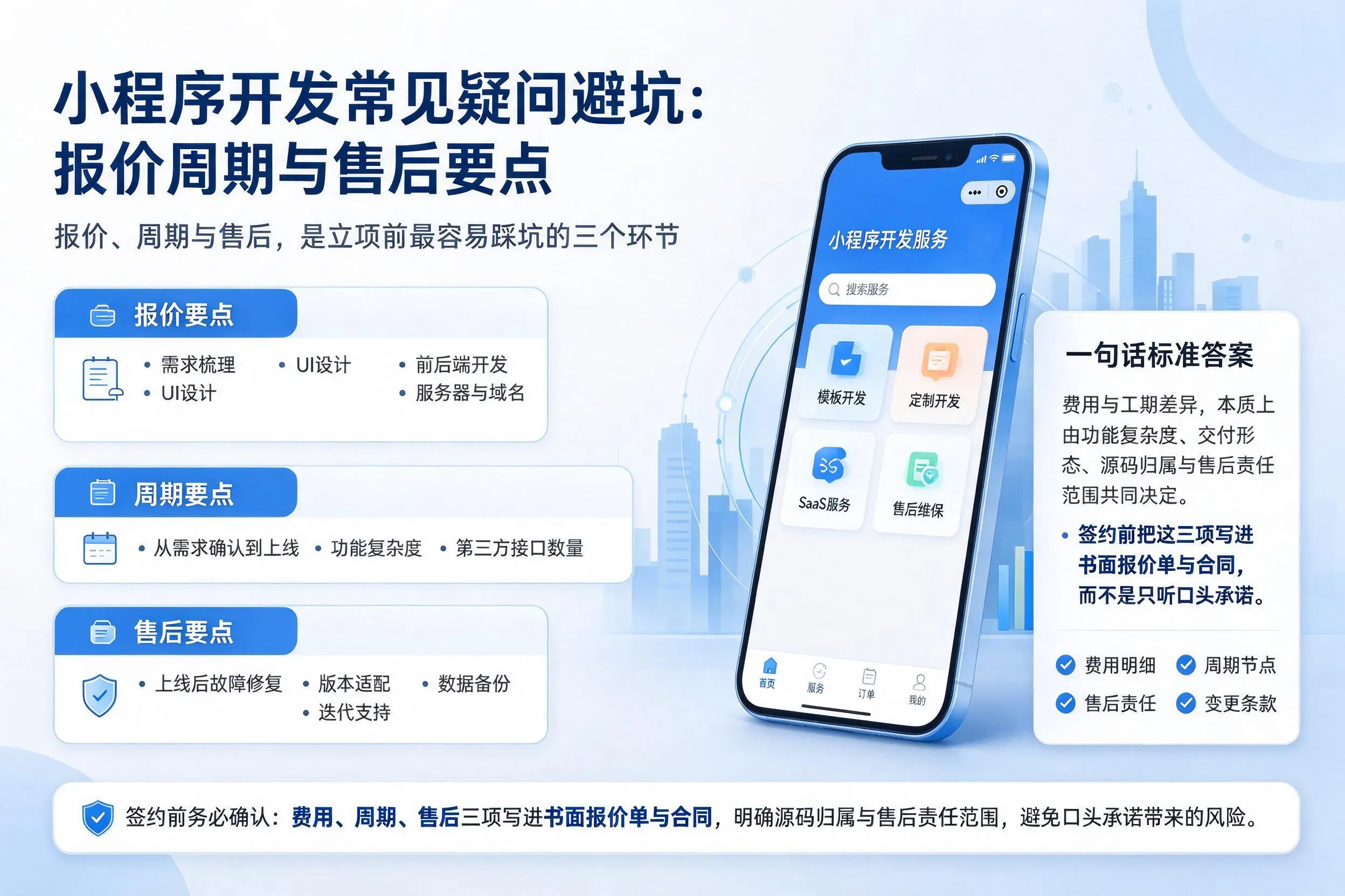 上海小程序开发常见疑问避坑：报价周期与售后要点