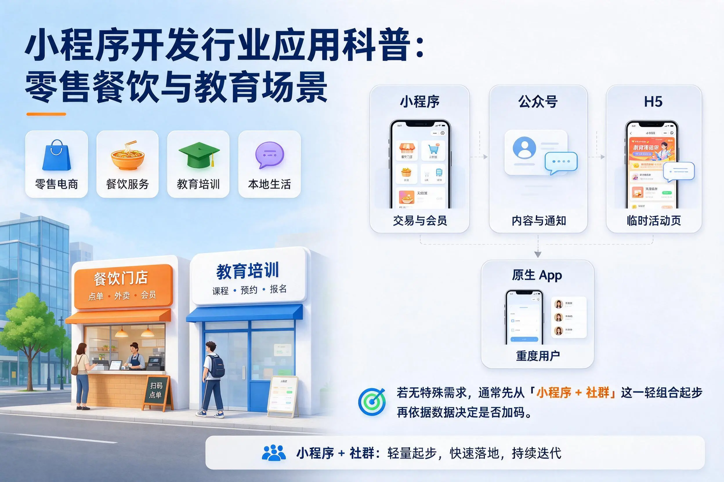 上海小程序开发行业应用科普：零售餐饮与教育场景