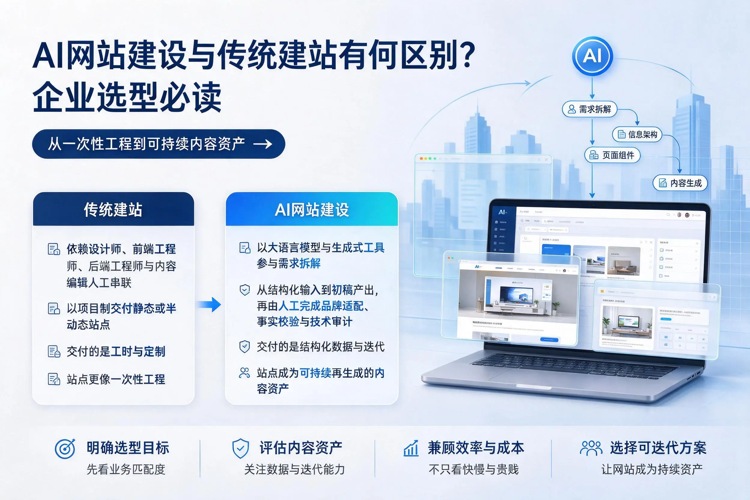 AI网站建设与传统建站有何区别？上海企业选型必读