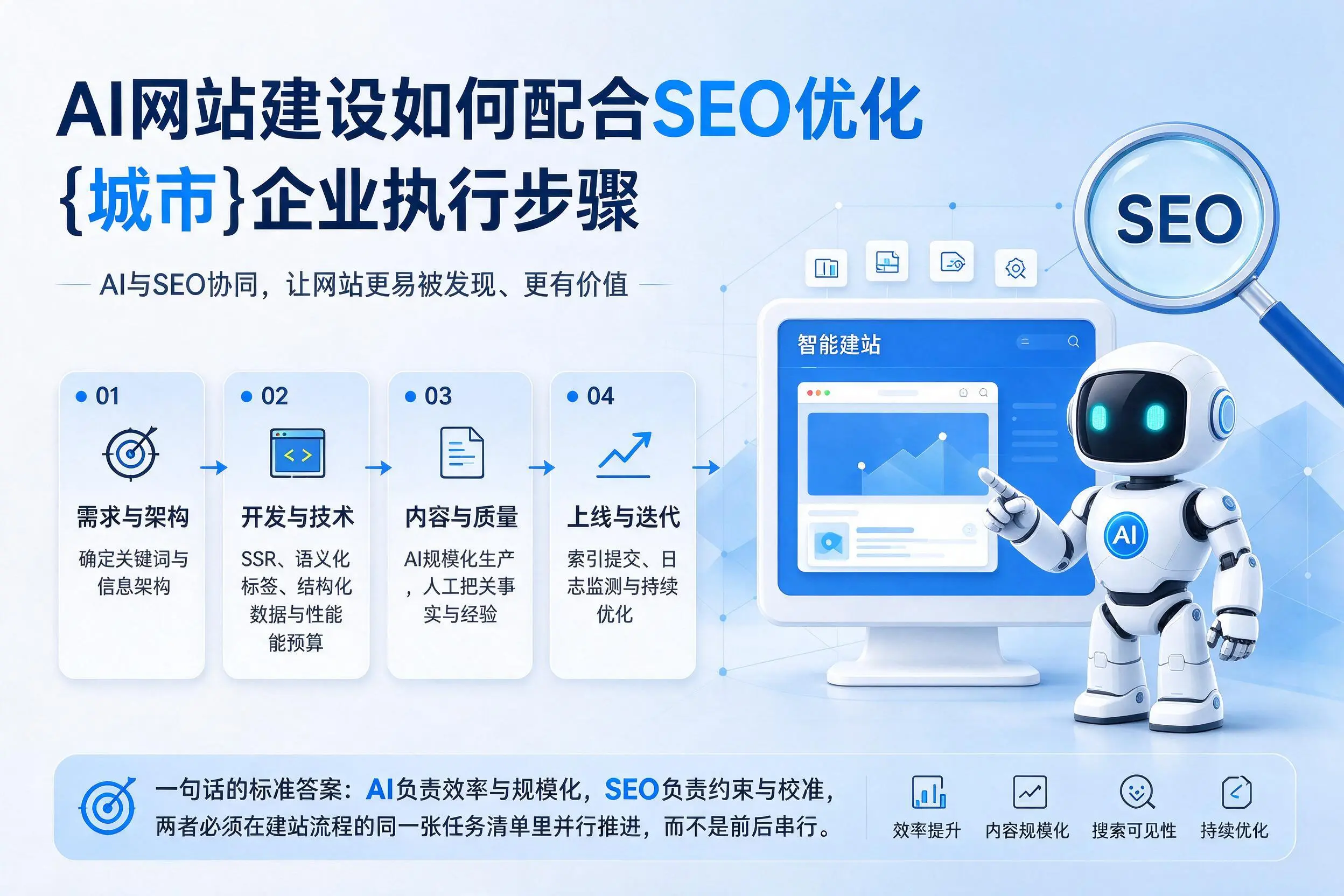 AI网站建设如何配合SEO优化，上海企业执行步骤
