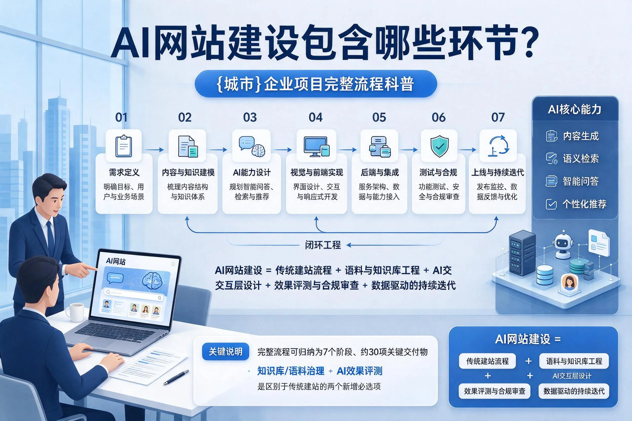 AI网站建设包含哪些环节？上海企业项目完整流程科普