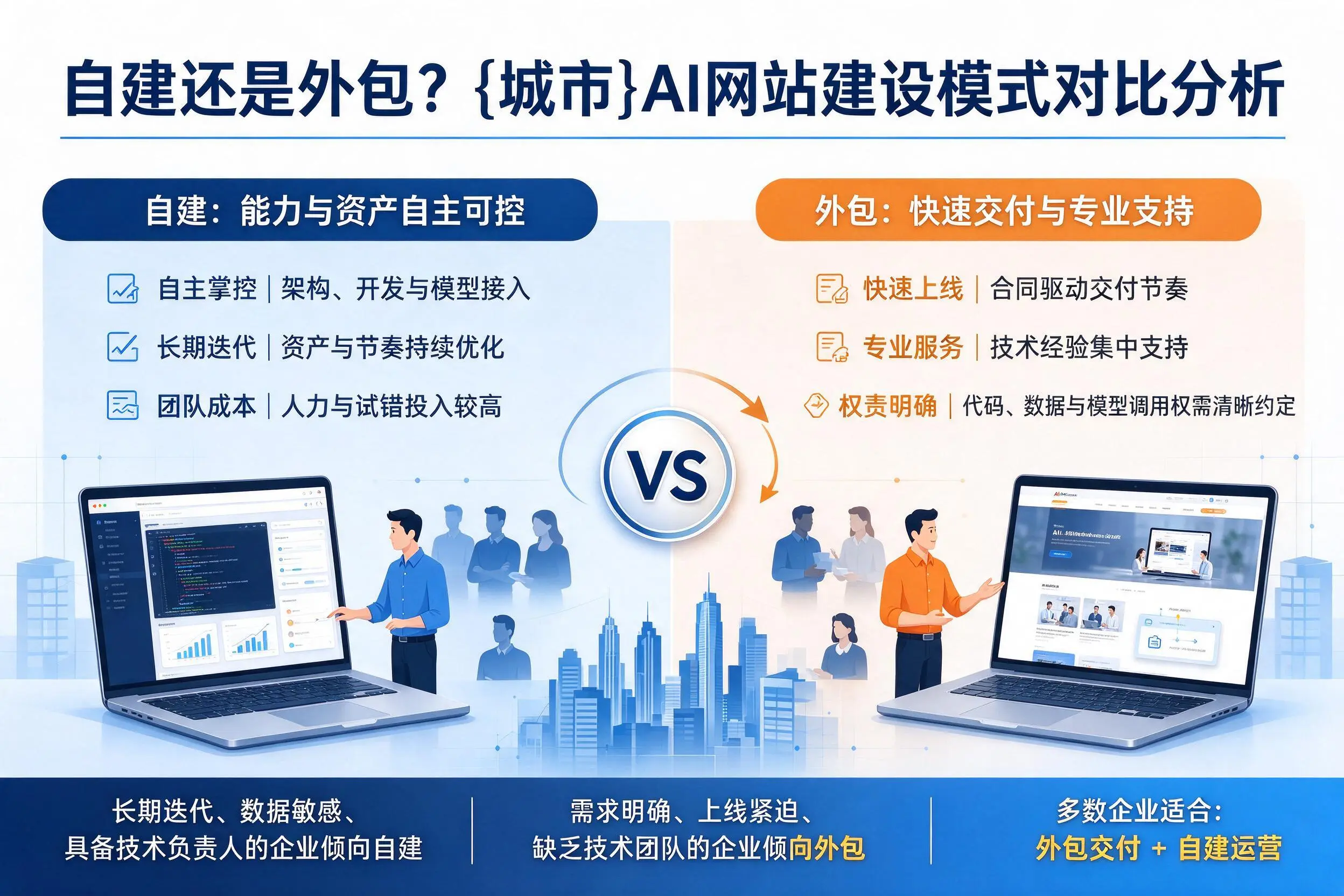 自建还是外包?上海AI网站建设模式对比分析